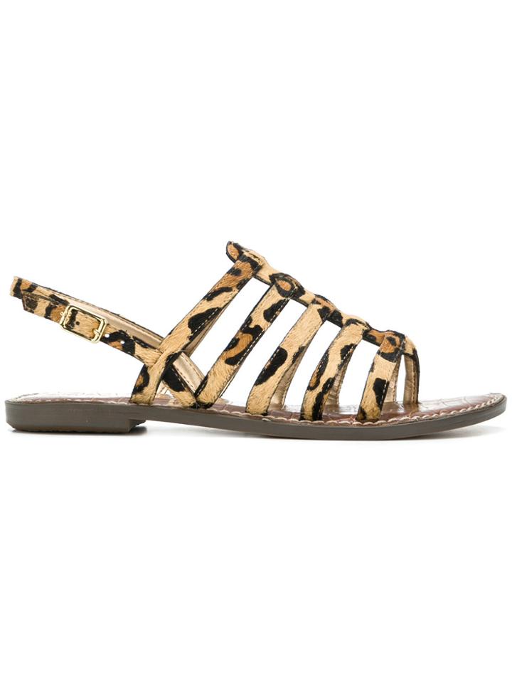 Sam Edelman Strappy Leopard Print Sandals - Brown