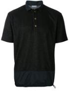 Kolor Drawstring Hem Polo Shirt, Men's, Size: 2, Black, Cotton/polyester