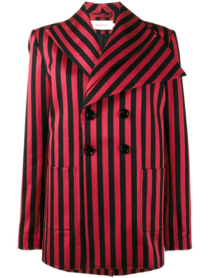 Marques'almeida Striped Double Breasted Blazer - Black