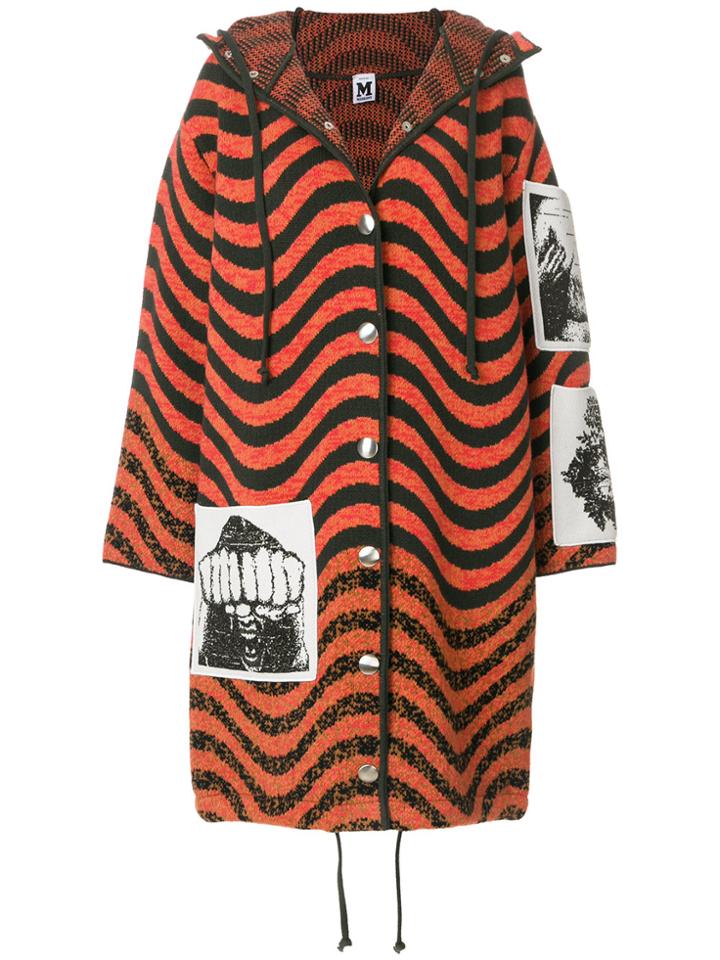 M Missoni Patched Knitted Coat - Yellow & Orange