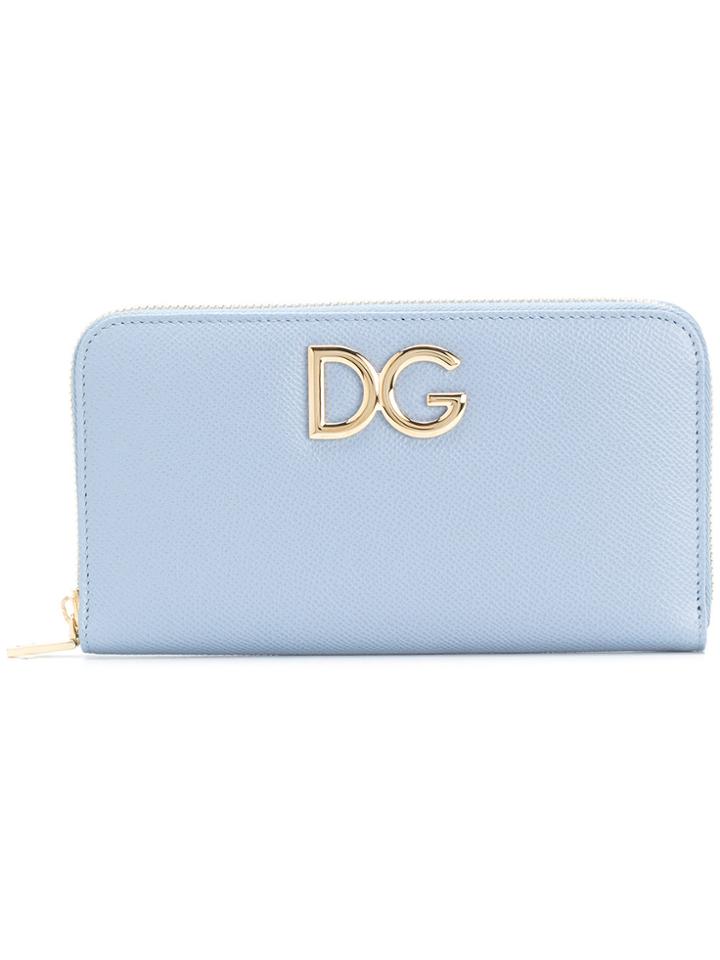 Dolce & Gabbana Logo Zip-around Wallet - Blue