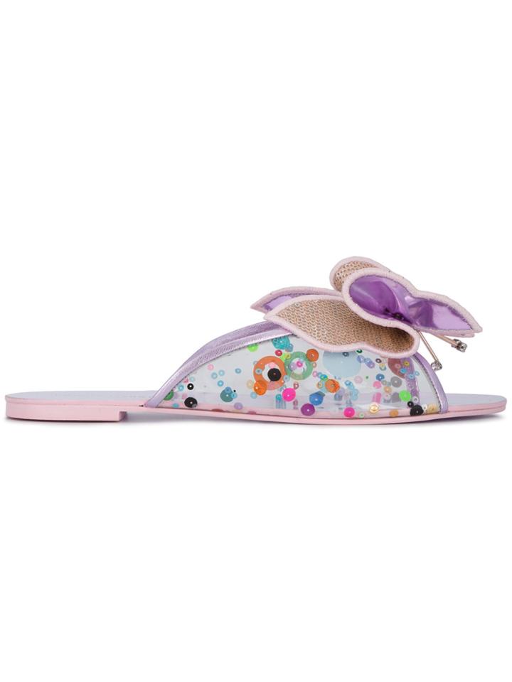 Sophia Webster Lana Butterfly Slides - Pink & Purple