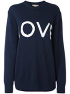 Michael Kors - 'love' Pattern Jumper - Women - Cotton/cashmere - Xs, Blue, Cotton/cashmere