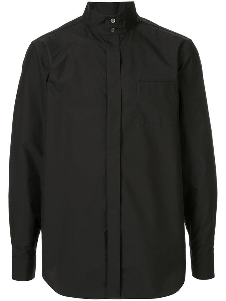 Fumito Ganryu Band Collar Shirt - Black