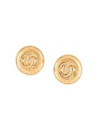 Chanel Pre-owned Cc Round Pearl Earrings - Metallic
