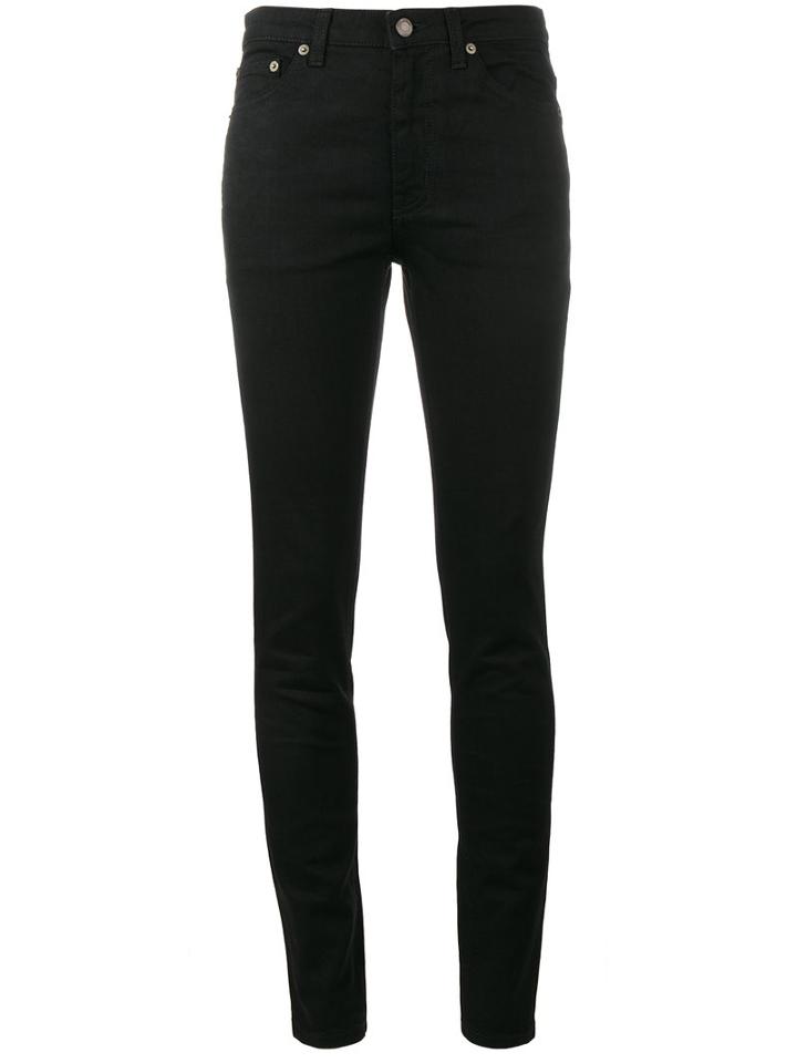 Saint Laurent - Classic Black Mid Rise Skinny Jeans - Women - Cotton/spandex/elastane - 24, Cotton/spandex/elastane