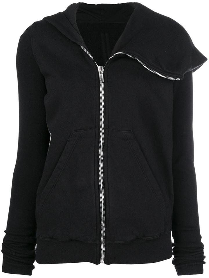 Rick Owens Drkshdw Asymmetric Full-zip Hoodie - Black