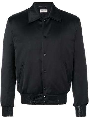 Saint Laurent - Printed Bomber Jacket - Men - Polyamide/polyester/spandex/elastane/wool - 48, Black, Polyamide/polyester/spandex/elastane/wool