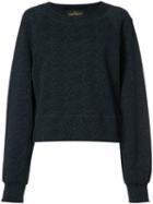 Vivienne Westwood Anglomania Floral Embossed Sweatshirt, Women's, Size: Medium, Blue, Cotton/metallic Fibre/polyimide/spandex/elastane
