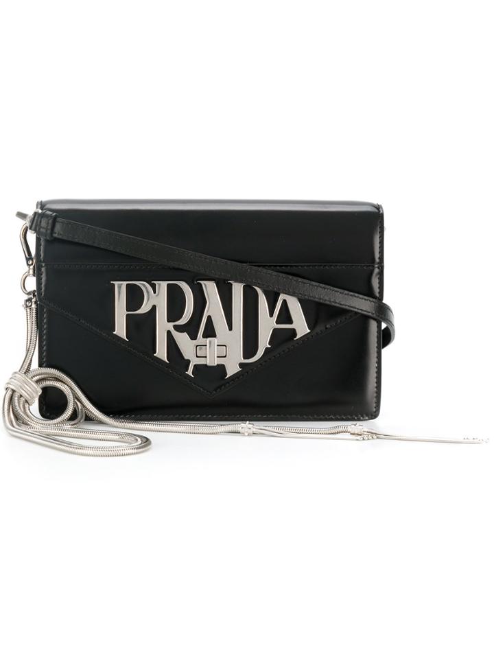 Prada Logo Crossbody Bag - Black
