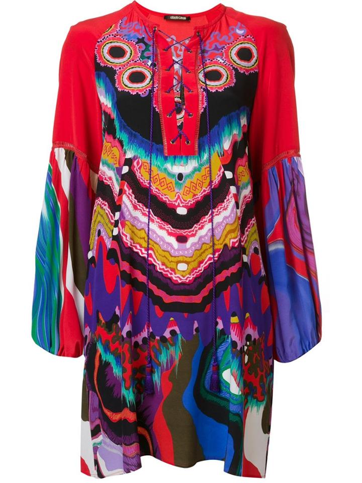 Roberto Cavalli Floral Jacquard Shift Dress - Multicolour