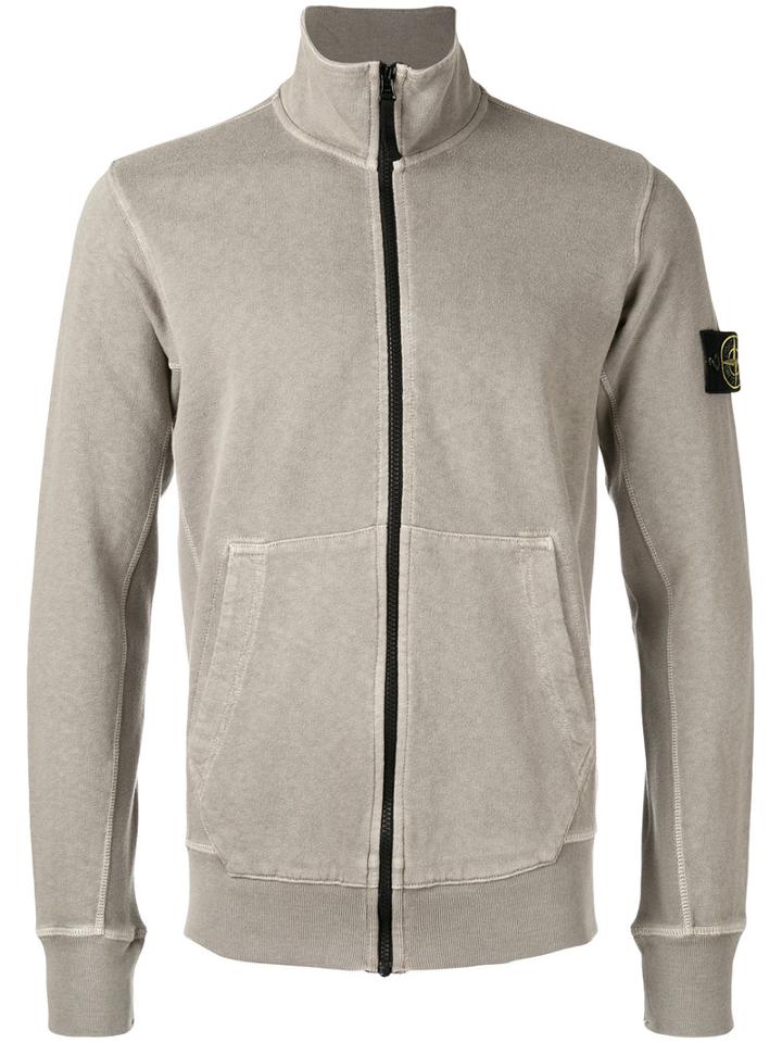 Stone Island Zip-fastened Sweatshirt, Men's, Size: Xl, Nude/neutrals, Cotton