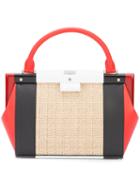 Perrin Paris Colour-block Tote, Women's, Red, Leather/straw