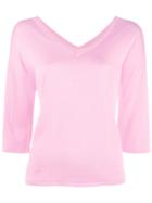 Boutique Moschino - Back Print Jumper - Women - Silk/rayon - 40, Women's, Pink/purple, Silk/rayon