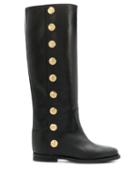Via Roma 15 Knee High Buttoned Boots - Black