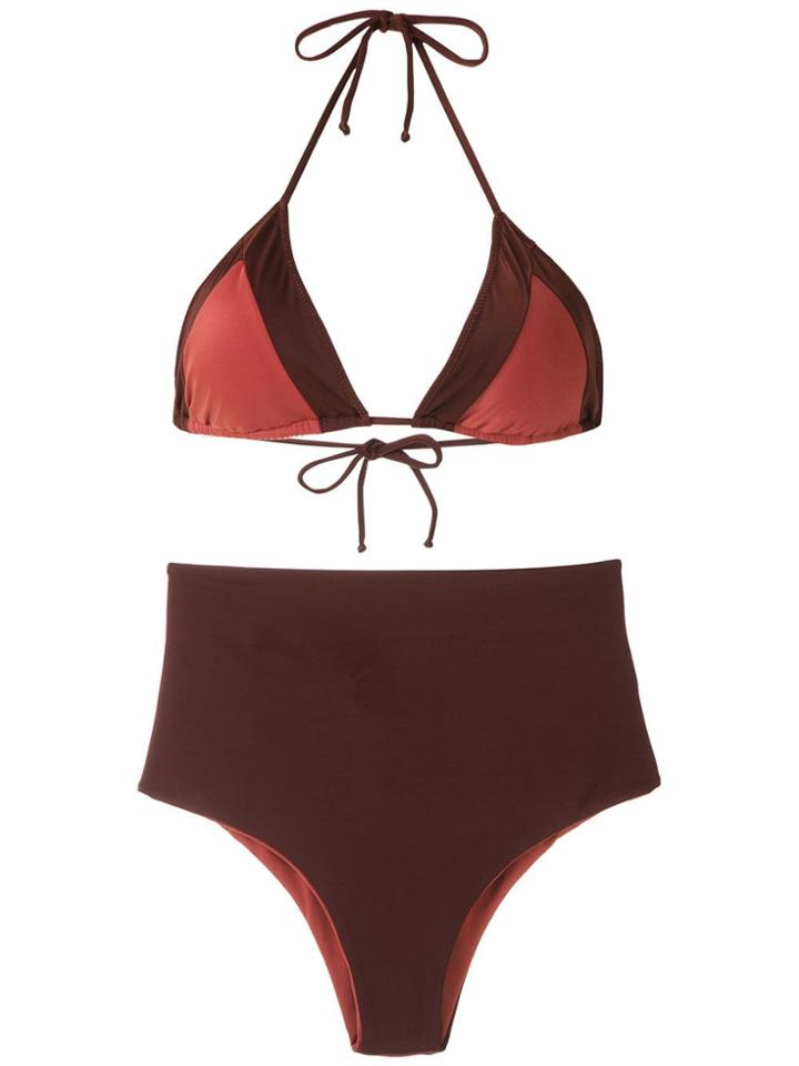Brigitte Hot Pants Bikini Set - Brown