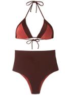 Brigitte Hot Pants Bikini Set - Brown