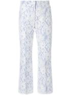 Msgm Lace Cropped Trousers - White