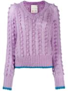Marco De Vincenzo Chunky Bobble Knit Jumper - Purple