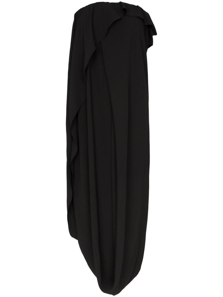 Poiret Strapless Draped Midi Dress - Black