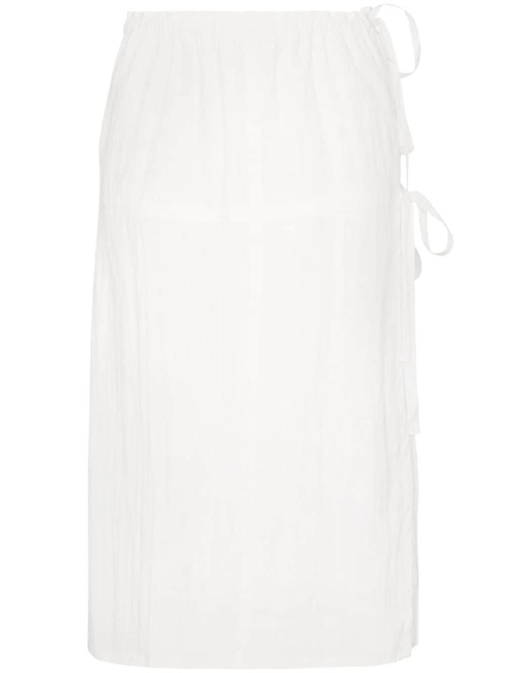 Helmut Lang Tie Waist Midi Skirt - White