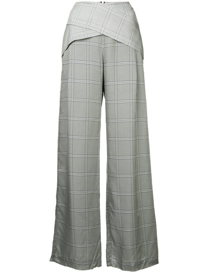 Dion Lee Checked Palazzo Trousers - Blue