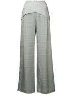 Dion Lee Checked Palazzo Trousers - Blue