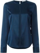 T By Alexander Wang Longsleeved Blouse, Women's, Size: 2, Blue, Silk/spandex/elastane