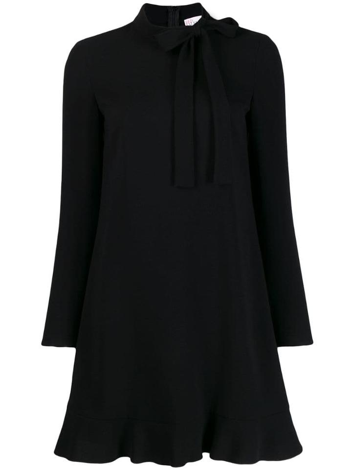 Red Valentino Redvalentino Tie-neck Mini Dress - Black