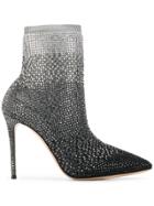 Casadei Crystal Embellished Ankle Boots - Silver