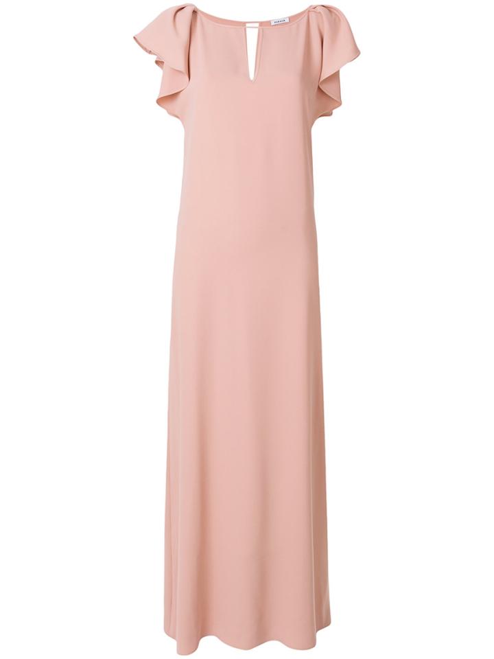 P.a.r.o.s.h. Frill Sleeves Maxi Dress - Nude & Neutrals