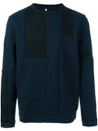 Oamc Patchwork Sweatshirt, Men's, Size: Medium, Blue, Cupro/polyamide/cotton