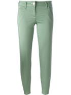 Jacob Cohen Cropped Trousers, Women's, Size: 25, Green, Cotton/spandex/elastane