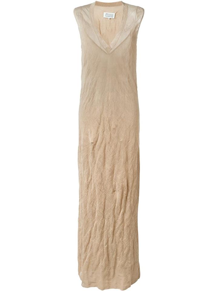 Maison Margiela Knit Tank Maxi Dress, Women's, Size: Small, Nude/neutrals, Viscose/metallic Fibre/polyamide