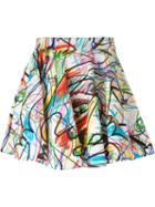 Jeremy Scott Scribbled Full Skirt, Women's, Size: 40, Cotton/other Fibres