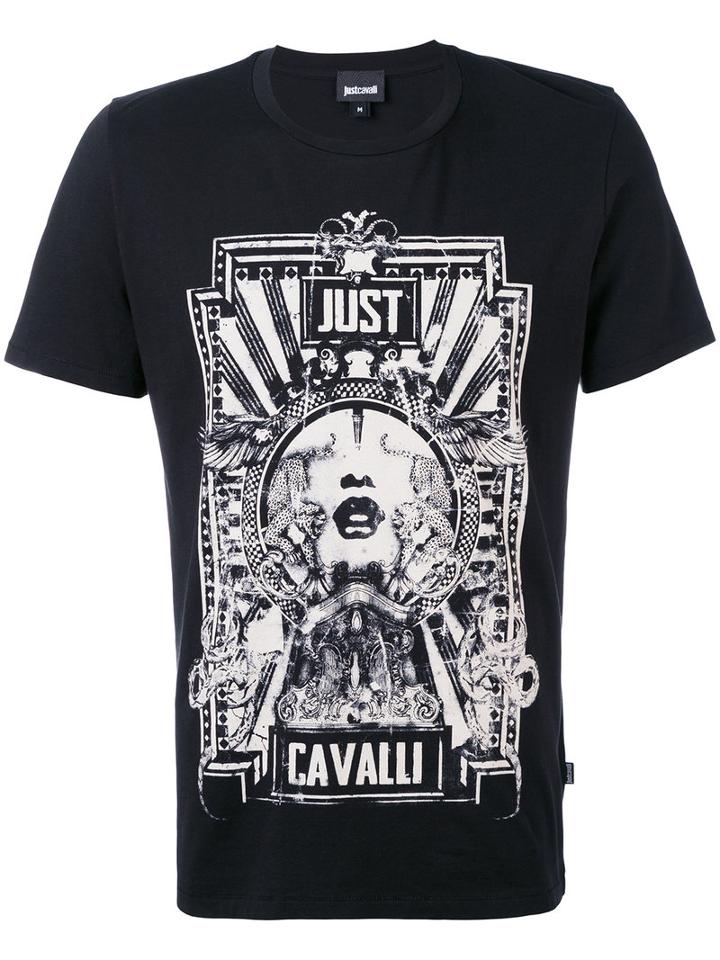 Printed T-shirt - Men - Cotton - Xxl, Black, Cotton, Just Cavalli