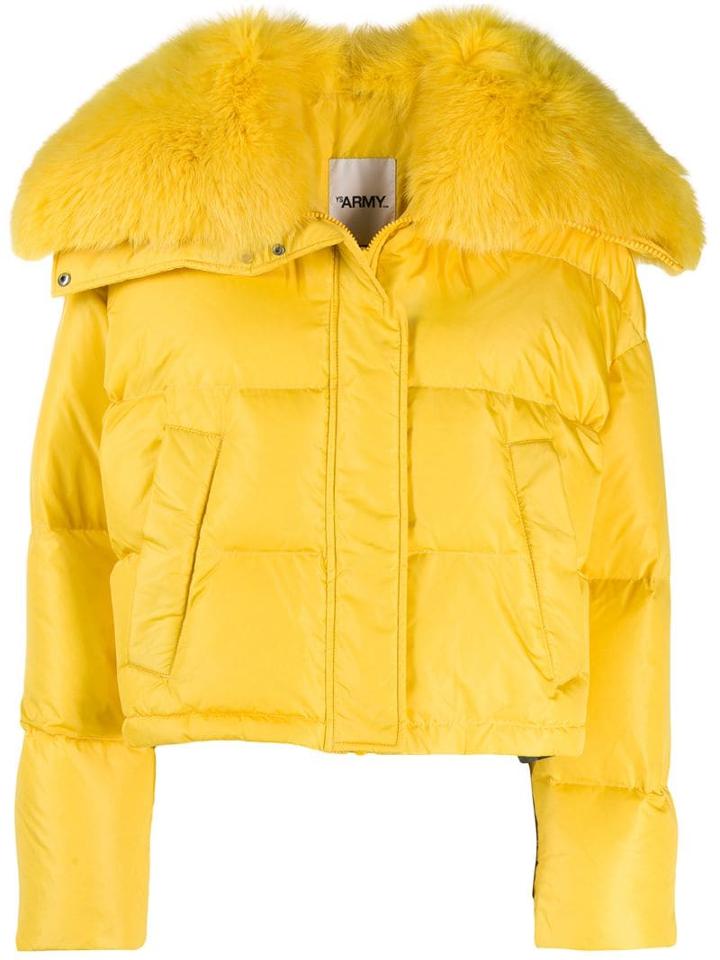 Yves Salomon Army Fox Fur Padded Jacket - Yellow