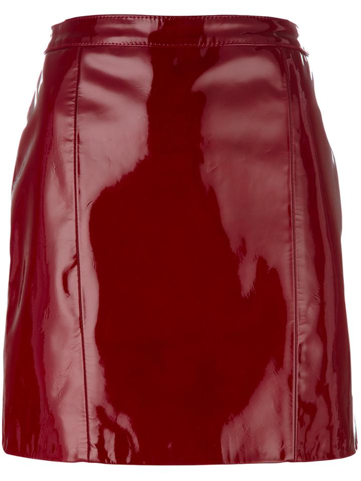 Manokhi Varnished Short Pencil Skirt - Red