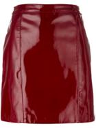 Manokhi Varnished Short Pencil Skirt - Red