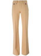Chloé Fitted Flared Trousers, Women's, Size: 38, Brown, Silk/spandex/elastane/virgin Wool