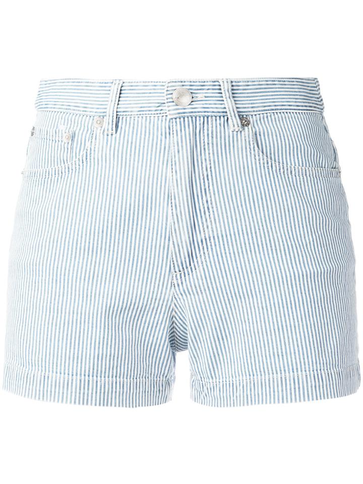 Au Jour Le Jour Denim Patch Shorts - Blue