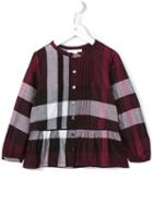 Burberry Kids Checked Blouse, Girl's, Size: 8 Yrs, Red