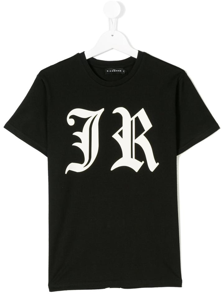 John Richmond Kids Logo Initial Print T-shirt - Black