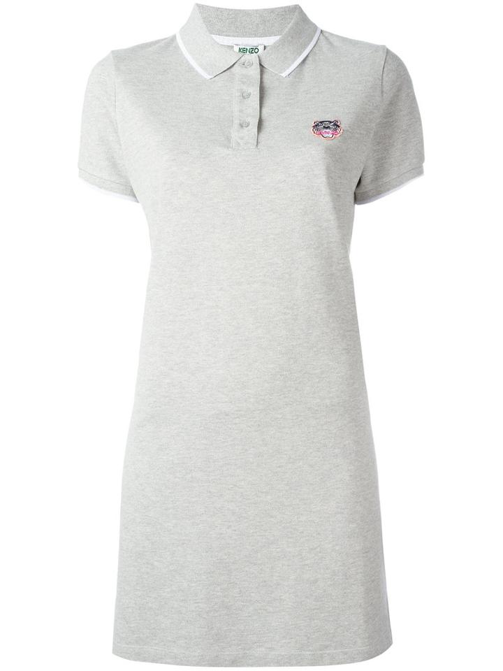 Kenzo Mini Tiger Polo Dress, Women's, Size: Xs, Grey, Cotton