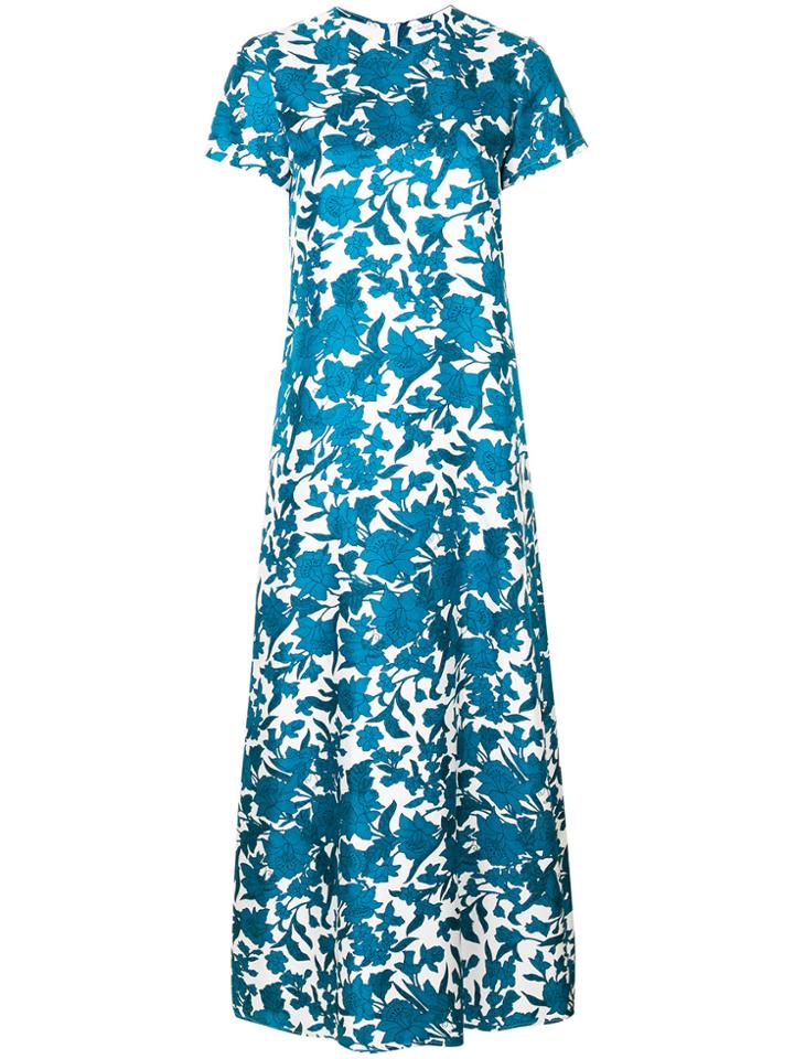 La Doublej Floral Print Maxi Dress - Blue