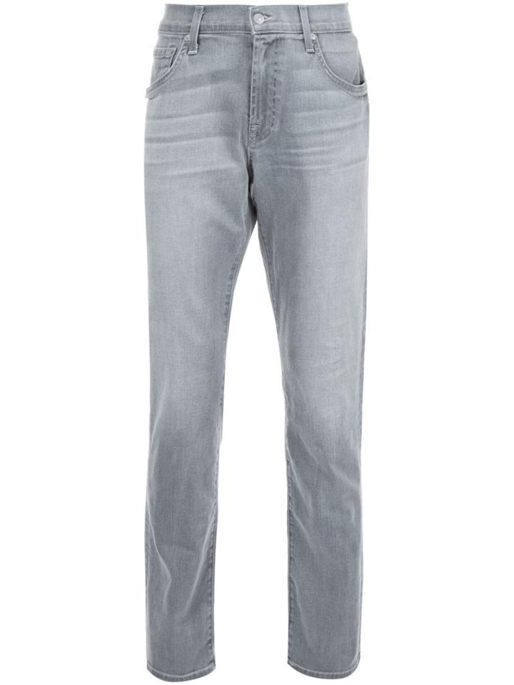 7 For All Mankind Slim-fit Jeans, Men's, Size: 32, Grey, Cotton/polyester/spandex/elastane