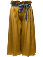 Gwen Salakaia - Wide Leg Culottes - Women - Silk/polyester - 4, Yellow/orange, Silk/polyester