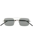 Saint Laurent Eyewear Square Frames Sunglasses - Silver