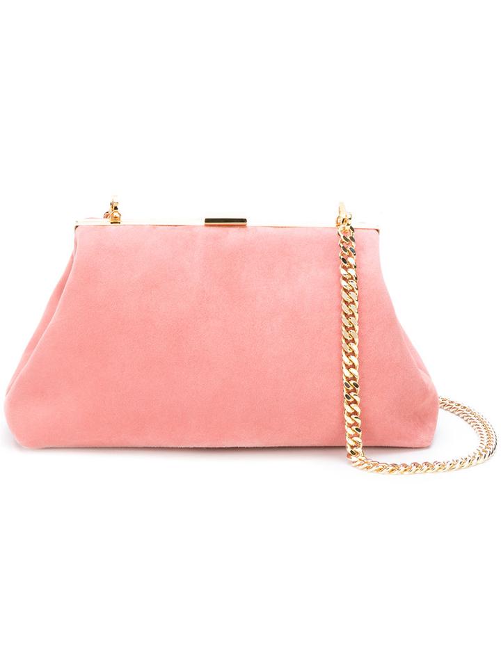 Mansur Gavriel - Chain Strap Shoulder Bag - Women - Suede - One Size, Pink/purple, Suede