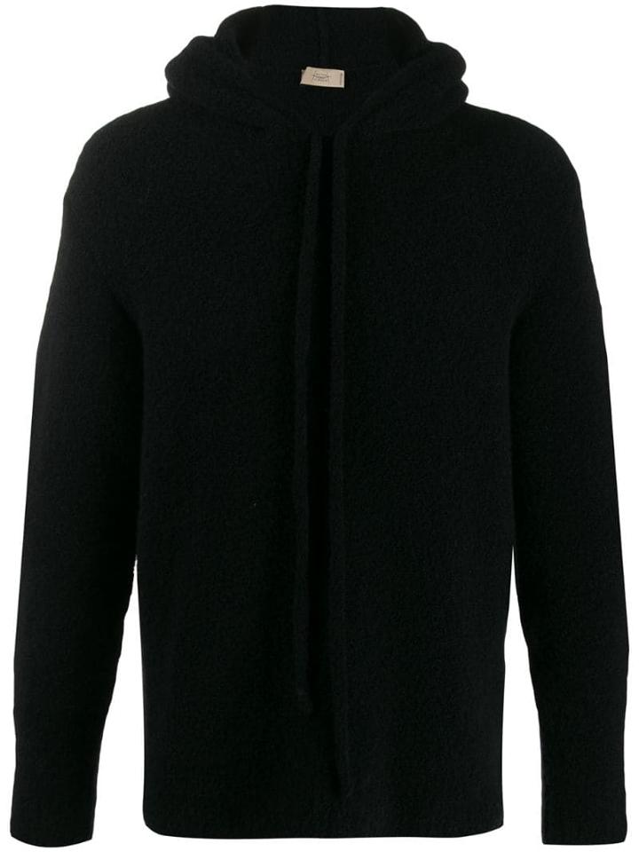 Maison Flaneur Fine Knit Hoodie - Black